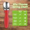 imageSpring Chef 188 Stainless Steel Ice Cream Scoop with Soft Grip Handle  Heavy Duty Ice Cream Scooper for Gelato Sorbet Cookie Dough Melon Sundae  Dishwasher Safe Kitchen Tool  BlackRed