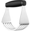 imageSpring Chef Dough Blender For Baking Heavy Duty Dough Cutter Tool Stainless Steel Pastry Cutter Tool with Sharp ampamp Sturdy Blades Pastry Blender for Easy Mixing Dishwasher Safe  XL Size  BlackBlack