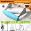 imageSpring Chef Dough Blender For Baking Heavy Duty Dough Cutter Tool Stainless Steel Pastry Cutter Tool with Sharp ampamp Sturdy Blades Pastry Blender for Easy Mixing Dishwasher Safe  XL Size  BlackBlue Aqua Sky