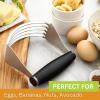 imageSpring Chef Dough Blender For Baking Heavy Duty Dough Cutter Tool Stainless Steel Pastry Cutter Tool with Sharp ampamp Sturdy Blades Pastry Blender for Easy Mixing Dishwasher Safe  XL Size  BlackBlack