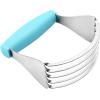 imageSpring Chef Dough Blender For Baking Heavy Duty Dough Cutter Tool Stainless Steel Pastry Cutter Tool with Sharp ampamp Sturdy Blades Pastry Blender for Easy Mixing Dishwasher Safe  XL Size  BlackBlue Aqua Sky