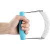 imageSpring Chef Dough Blender For Baking Heavy Duty Dough Cutter Tool Stainless Steel Pastry Cutter Tool with Sharp ampamp Sturdy Blades Pastry Blender for Easy Mixing Dishwasher Safe  XL Size  BlackBlue Aqua Sky