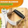 imageSpring Chef Dough Blender For Baking Heavy Duty Dough Cutter Tool Stainless Steel Pastry Cutter Tool with Sharp ampamp Sturdy Blades Pastry Blender for Easy Mixing Dishwasher Safe  XL Size  BlackBlack
