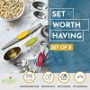 imageSpring Chef Dual Sided Magnetic Measuring Spoons Set MultiColor ampamp Stainless Steel Handheld ZesterFine Grater Black  2 Product Bundle