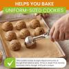 imageSpring Chef Extra Large Cookie Scoop 188 Stainless Steel Melon Baller Scoop Spring Loaded Trigger Release for Cookie Dough Ice Cream Meatball Cupcake 55 tablespoon tbsp portion 10 BlackMint