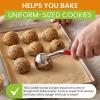 imageSpring Chef Extra Large Cookie Scoop 188 Stainless Steel Melon Baller Scoop Spring Loaded Trigger Release for Cookie Dough Ice Cream Meatball Cupcake 55 tablespoon tbsp portion 10 BlackRed