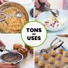 imageSpring Chef Extra Large Cookie Scoop 188 Stainless Steel Melon Baller Scoop Spring Loaded Trigger Release for Cookie Dough Ice Cream Meatball Cupcake 55 tablespoon tbsp portion 10 BlackBlack