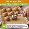 imageSpring Chef Extra Large Cookie Scoop 188 Stainless Steel Melon Baller Scoop Spring Loaded Trigger Release for Cookie Dough Ice Cream Meatball Cupcake 55 tablespoon tbsp portion 10 BlackMint