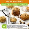 imageSpring Chef Extra Large Cookie Scoop 188 Stainless Steel Melon Baller Scoop Spring Loaded Trigger Release for Cookie Dough Ice Cream Meatball Cupcake 55 tablespoon tbsp portion 10 BlackBlack