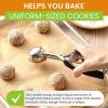 imageSpring Chef Extra Large Cookie Scoop 188 Stainless Steel Melon Baller Scoop Spring Loaded Trigger Release for Cookie Dough Ice Cream Meatball Cupcake 55 tablespoon tbsp portion 10 BlackBlack
