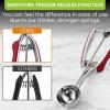 imageSpring Chef Extra Large Cookie Scoop 188 Stainless Steel Melon Baller Scoop Spring Loaded Trigger Release for Cookie Dough Ice Cream Meatball Cupcake 55 tablespoon tbsp portion 10 BlackRed