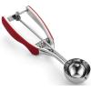 imageSpring Chef Extra Large Cookie Scoop 188 Stainless Steel Melon Baller Scoop Spring Loaded Trigger Release for Cookie Dough Ice Cream Meatball Cupcake 55 tablespoon tbsp portion 10 BlackRed