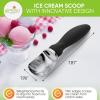 imageSpring Chef Ice Cream Scoop with Soft Grip Handle Professional Heavy Duty Sturdy Scooper Premium Kitchen Tool for Cookie Dough Gelato Sorbet MangoBlack