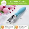 imageSpring Chef Ice Cream Scoop with Soft Grip Handle Professional Heavy Duty Sturdy Scooper Premium Kitchen Tool for Cookie Dough Gelato Sorbet MangoBlue Aqua Sky