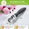 imageSpring Chef Ice Cream Scoop with Soft Grip Handle Professional Heavy Duty Sturdy Scooper Premium Kitchen Tool for Cookie Dough Gelato Sorbet MangoGray