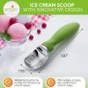 imageSpring Chef Ice Cream Scoop with Soft Grip Handle Professional Heavy Duty Sturdy Scooper Premium Kitchen Tool for Cookie Dough Gelato Sorbet MangoGreen