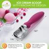 imageSpring Chef Ice Cream Scoop with Soft Grip Handle Professional Heavy Duty Sturdy Scooper Premium Kitchen Tool for Cookie Dough Gelato Sorbet MangoMagenta