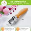 imageSpring Chef Ice Cream Scoop with Soft Grip Handle Professional Heavy Duty Sturdy Scooper Premium Kitchen Tool for Cookie Dough Gelato Sorbet MangoMango