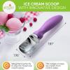 imageSpring Chef Ice Cream Scoop with Soft Grip Handle Professional Heavy Duty Sturdy Scooper Premium Kitchen Tool for Cookie Dough Gelato Sorbet MangoOrchid