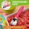 imageSpring Chef Ice Cream Scoop with Soft Grip Handle Professional Heavy Duty Sturdy Scooper Premium Kitchen Tool for Cookie Dough Gelato Sorbet MangoPink