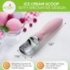 imageSpring Chef Ice Cream Scoop with Soft Grip Handle Professional Heavy Duty Sturdy Scooper Premium Kitchen Tool for Cookie Dough Gelato Sorbet MangoPink Lemonade