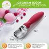 imageSpring Chef Ice Cream Scoop with Soft Grip Handle Professional Heavy Duty Sturdy Scooper Premium Kitchen Tool for Cookie Dough Gelato Sorbet MangoPink