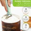 imageSpring Chef Ice Cream Scoop with Soft Grip Handle Professional Heavy Duty Sturdy Scooper Premium Kitchen Tool for Cookie Dough Gelato Sorbet MangoPistachio