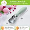imageSpring Chef Ice Cream Scoop with Soft Grip Handle Professional Heavy Duty Sturdy Scooper Premium Kitchen Tool for Cookie Dough Gelato Sorbet MangoPistachio