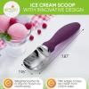 imageSpring Chef Ice Cream Scoop with Soft Grip Handle Professional Heavy Duty Sturdy Scooper Premium Kitchen Tool for Cookie Dough Gelato Sorbet MangoPurple