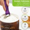 imageSpring Chef Ice Cream Scoop with Soft Grip Handle Professional Heavy Duty Sturdy Scooper Premium Kitchen Tool for Cookie Dough Gelato Sorbet MangoPurple