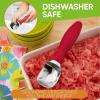 imageSpring Chef Ice Cream Scoop with Soft Grip Handle Professional Heavy Duty Sturdy Scooper Premium Kitchen Tool for Cookie Dough Gelato Sorbet MangoRed