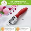 imageSpring Chef Ice Cream Scoop with Soft Grip Handle Professional Heavy Duty Sturdy Scooper Premium Kitchen Tool for Cookie Dough Gelato Sorbet MangoRed