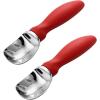 imageSpring Chef Ice Cream Scoop with Soft Grip Handle Professional Heavy Duty Sturdy Scooper Premium Kitchen Tool for Cookie Dough Gelato Sorbet MangoRed
