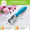 imageSpring Chef Ice Cream Scoop with Soft Grip Handle Professional Heavy Duty Sturdy Scooper Premium Kitchen Tool for Cookie Dough Gelato Sorbet MangoTeal