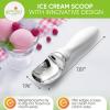 imageSpring Chef Ice Cream Scoop with Soft Grip Handle Professional Heavy Duty Sturdy Scooper Premium Kitchen Tool for Cookie Dough Gelato Sorbet MangoWhite