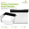 imageSpring Chef Large Dough Blender ampamp Biscuit Cutter Set Heavy Duty Stainless Steel Professional Pastry Cutter Soft Grip BlackDough Blender  Bench Scraper