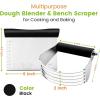 imageSpring Chef Large Dough Blender ampamp Biscuit Cutter Set Heavy Duty Stainless Steel Professional Pastry Cutter Soft Grip BlackDough Blender  Bench Scraper