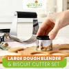 imageSpring Chef Large Dough Blender ampamp Biscuit Cutter Set Heavy Duty Stainless Steel Professional Pastry Cutter Soft Grip BlackDough Blender  Biscuit Cutter
