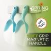 imageSpring Chef Magnetic Ice Scoop for Freezer  BPAFree FlexiPlastic Popcorn Scoop with Soft Grip Handle  Dishwasher Safe Ice Scooper  Kitchen Food Scooper for Flour Grains Candy Pet Food  BlackBlue Aqua Sky