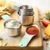 imageSpring Chef Magnetic Measuring Cups ampamp Spoons Set Patent Pending Strong N45 Magnets Heavy Duty Stainless Steel Fits in Spice Jars for Baking ampamp Cooking BPA Free Set of 15 with Leveler MulticolorMint