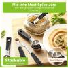 imageSpring Chef Magnetic Measuring Cups ampamp Spoons Set Patent Pending Strong N45 Magnets Heavy Duty Stainless Steel Fits in Spice Jars for Baking ampamp Cooking BPA Free Round Set of 15 with Leveler BlackMagnetic Spoons  Set of 8