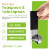 imageSpring Chef Magnetic Measuring Cups ampamp Spoons Set Patent Pending Strong N45 Magnets Heavy Duty Stainless Steel Fits in Spice Jars for Baking ampamp Cooking BPA Free Round Set of 15 with Leveler BlackMagnetic Spoons  Set of 8