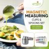 imageSpring Chef Magnetic Measuring Cups ampamp Spoons Set Patent Pending Strong N45 Magnets Heavy Duty Stainless Steel Fits in Spice Jars for Baking ampamp Cooking BPA Free Set of 15 with Leveler MulticolorMulticolor