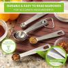 imageSpring Chef Magnetic Measuring Cups ampamp Spoons Set Patent Pending Strong N45 Magnets Heavy Duty Stainless Steel Fits in Spice Jars for Baking ampamp Cooking BPA Free Round Set of 15 with Leveler BlackSpoons  Set of 8