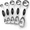 imageSpring Chef Magnetic Measuring Cups ampamp Spoons Set Patent Pending Strong N45 Magnets Heavy Duty Stainless Steel Fits in Spice Jars for Baking ampamp Cooking BPA Free Set of 15 with Leveler MulticolorBlack