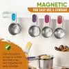 imageSpring Chef Magnetic Measuring Cups ampamp Spoons Set Patent Pending Strong N45 Magnets Heavy Duty Stainless Steel Fits in Spice Jars for Baking ampamp Cooking BPA Free Set of 15 with Leveler MulticolorMulticolor