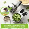 imageSpring Chef Magnetic Measuring Cups ampamp Spoons Set Patent Pending Strong N45 Magnets Heavy Duty Stainless Steel Fits in Spice Jars for Baking ampamp Cooking BPA Free Round Set of 15 with Leveler BlackMagnetic Cups  Spoons  Set of 15