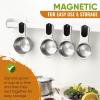 imageSpring Chef Magnetic Measuring Cups ampamp Spoons Set Patent Pending Strong N45 Magnets Heavy Duty Stainless Steel Fits in Spice Jars for Baking ampamp Cooking BPA Free Set of 15 with Leveler MulticolorBlack