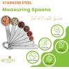 imageSpring Chef Magnetic Measuring Cups ampamp Spoons Set Patent Pending Strong N45 Magnets Heavy Duty Stainless Steel Fits in Spice Jars for Baking ampamp Cooking BPA Free Round Set of 15 with Leveler BlackSpoons  Set of 8