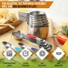 imageSpring Chef Magnetic Measuring Cups ampamp Spoons Set Patent Pending Strong N45 Magnets Heavy Duty Stainless Steel Fits in Spice Jars for Baking ampamp Cooking BPA Free Set of 15 with Leveler MulticolorMulticolor